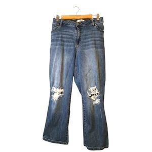 Lane Bryant Mid Rise Girlfriend Crop Jeans Stretch Denim Plus Sz 20 Coquettecore